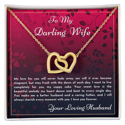 Gift For Wife My Love For You Will Never Fade Interlocking Hearts Necklace