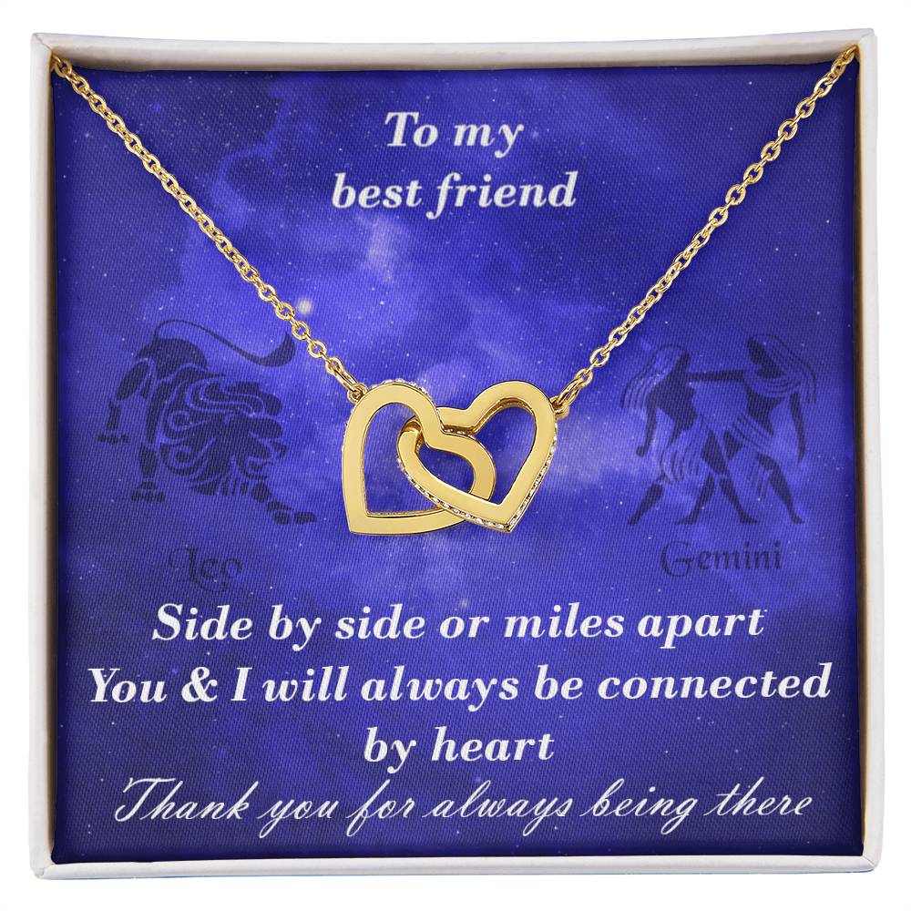 Leo To Gemini Best Friend Interlocked Hearts Necklace Interlocking Hearts Necklace