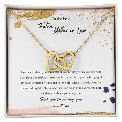 To The Best Future Mother In Law Interlocking Hearts Necklace