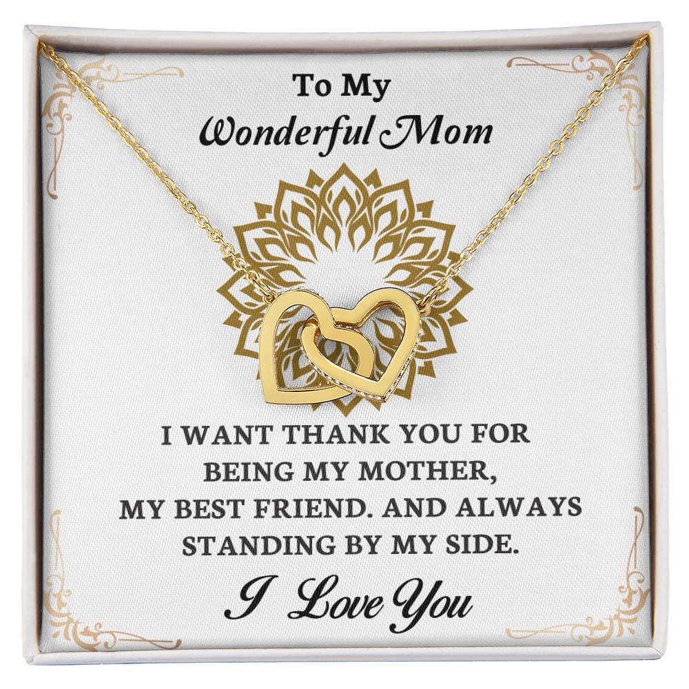 To My Mom - My Best Friend - Interlocking Hearts Necklace