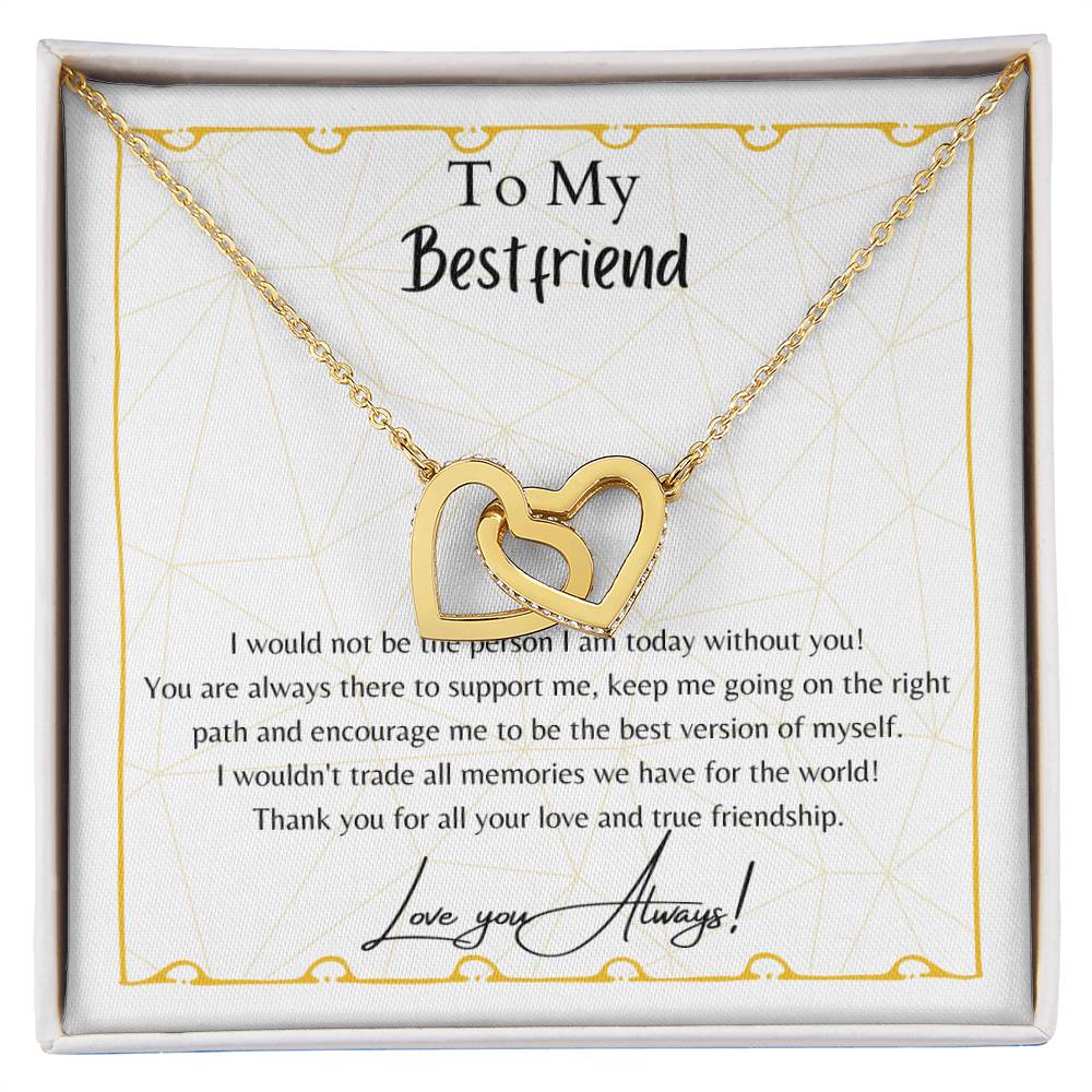 To My Best Friend Interlocking Hearts Necklace