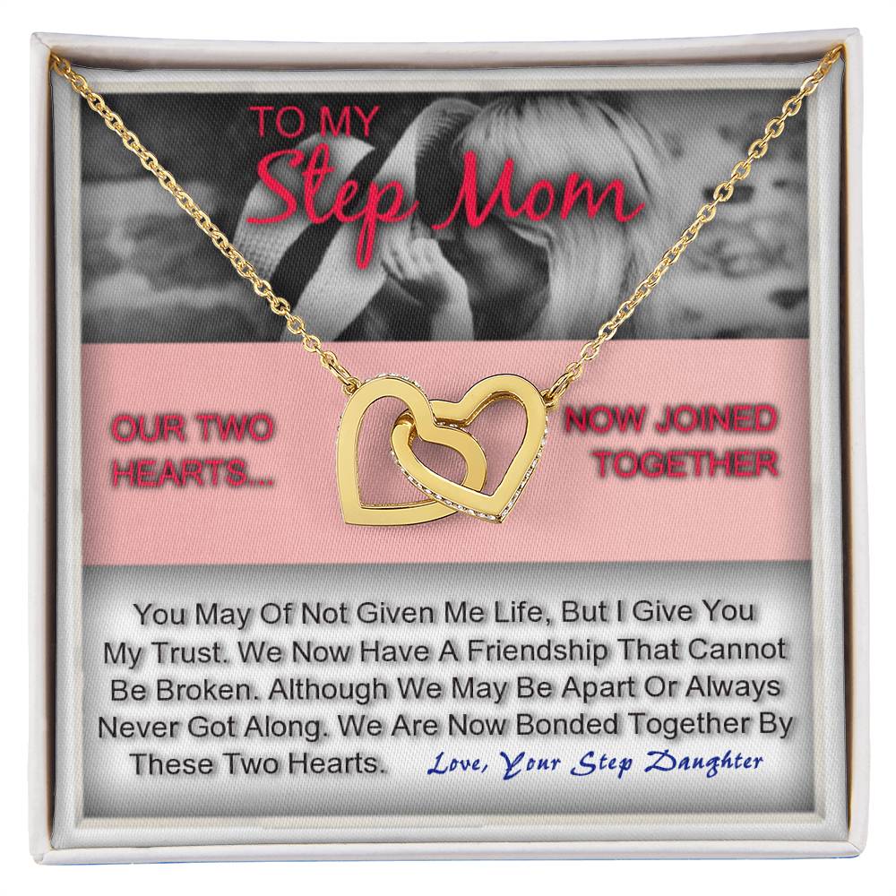 Step Mom Gift For Her To My Bonus Mother Heart Necklace Interlocking Hearts Necklace