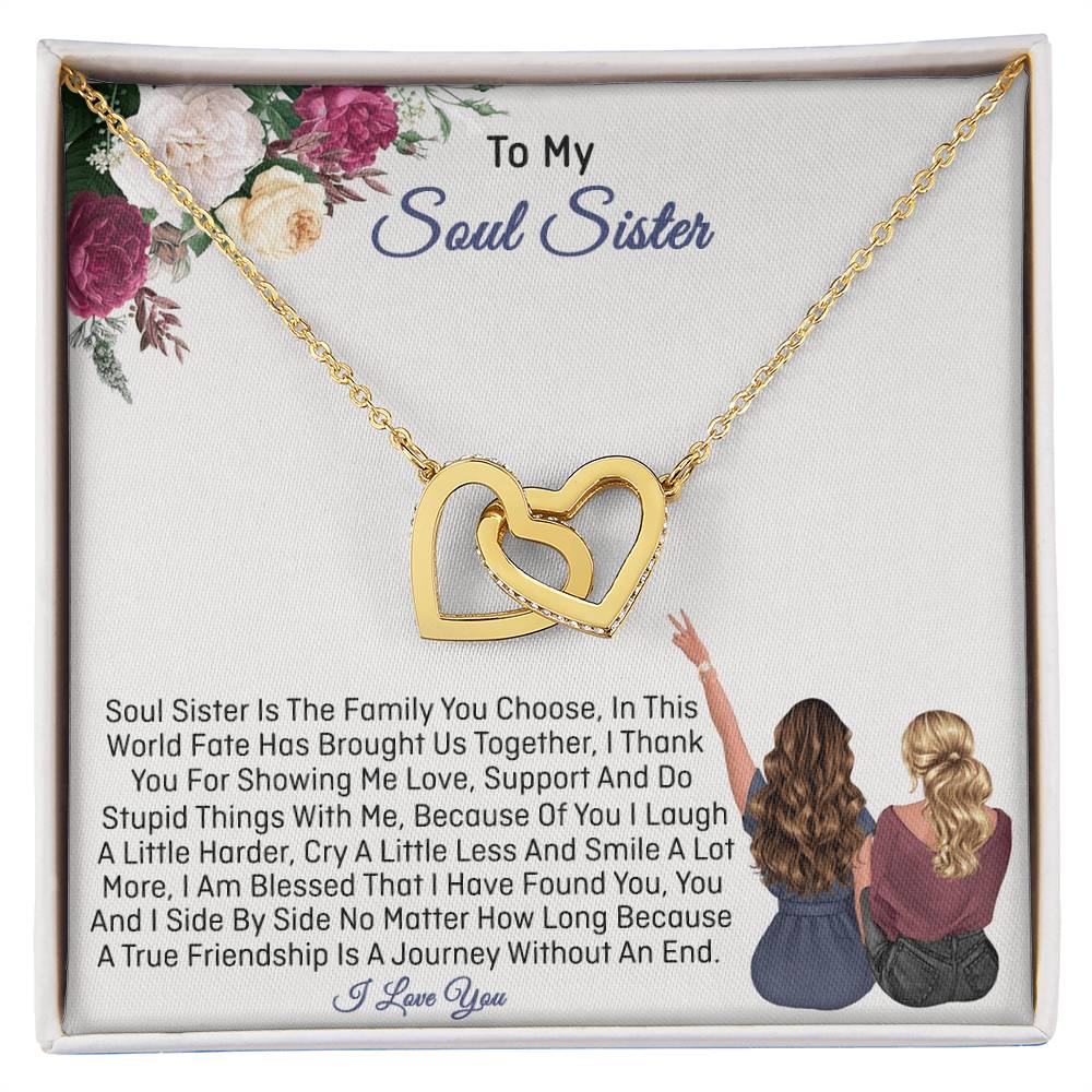 Soul Sister Gifts Sister - Necklace Interlocking Hearts Necklace