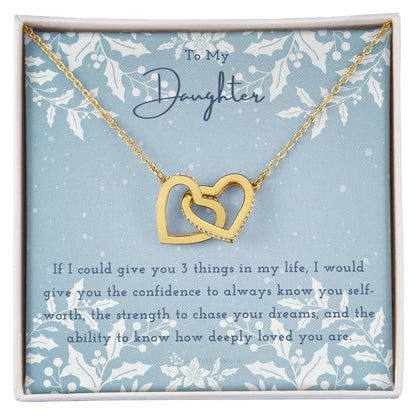 To My Daughter Daughter Necklace Anniversary Gift For Daughter Daughter Gift Gift For Daughter Christmas Birthday Interlocking Hearts Necklace