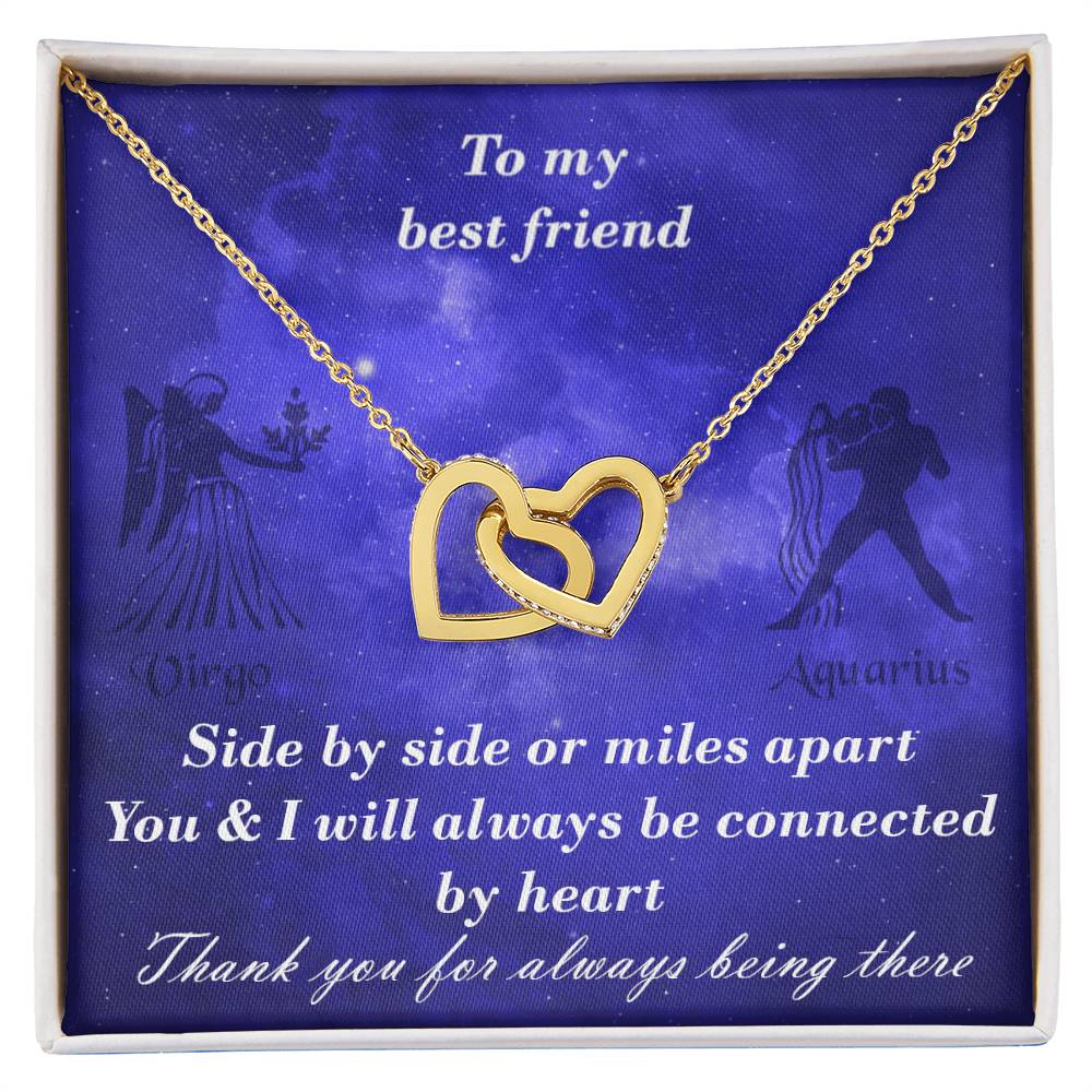 Virgo To Aquarius Best Friend Interlocked Hearts Necklace Interlocking Hearts Necklace