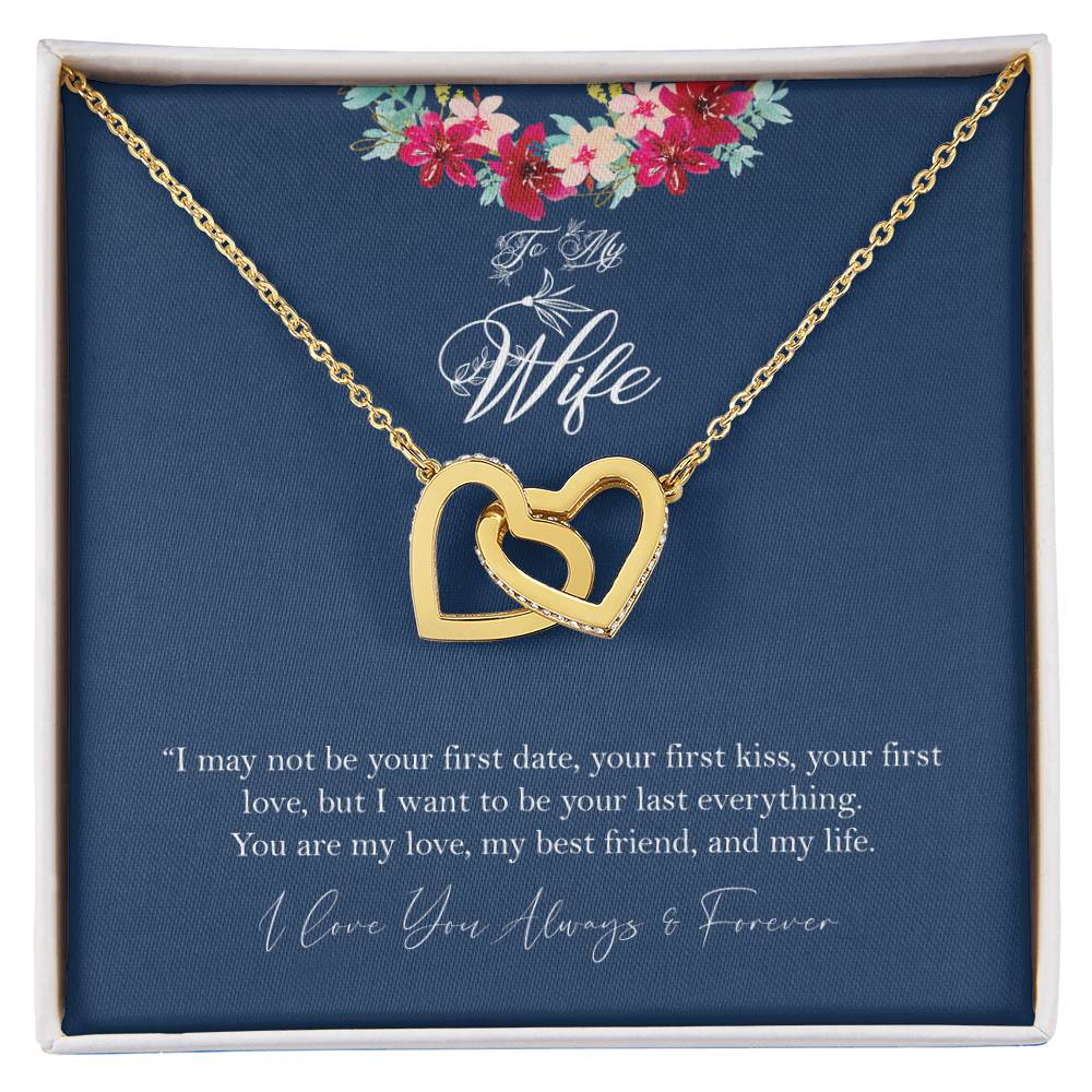 To My Wife - Non-Customizable Design #1 Interlocking Hearts Necklace