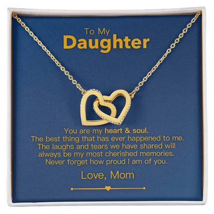 To My Daughter - Heart & Soul - Necklace Interlocking Hearts Necklace