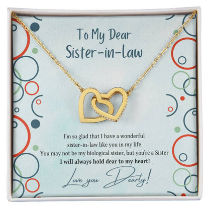 To My Sister-In-Law Interlocking Hearts Necklace
