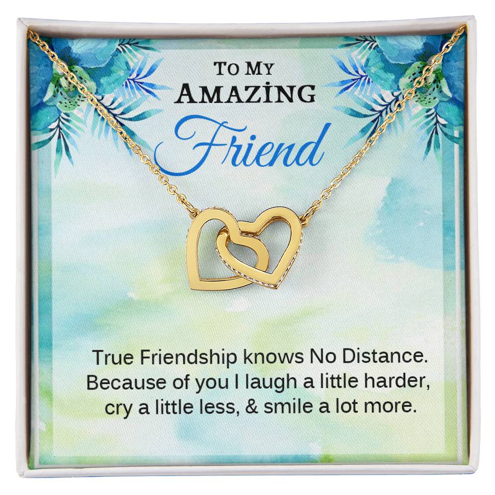 Gift For True Friend - Interlock Heart Necklace Interlocking Hearts Necklace