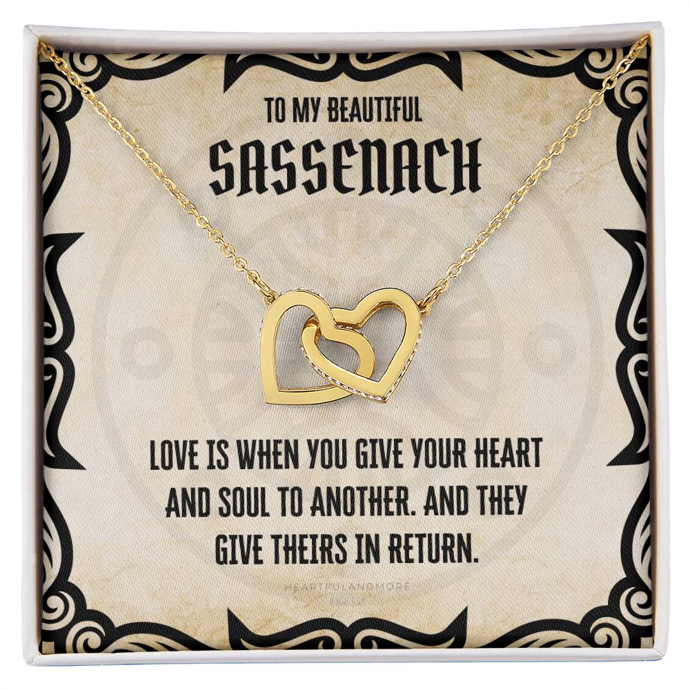 To My Sassenach Outlander Gift Outlander Gift Box Outlander Jewelry Outlander Gift For Wife Outlander Charm Outlander Necklace Interlocking Hearts Necklace