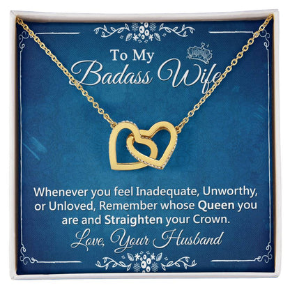 Interlock Heart Necklace For Wife With Message Card Interlocking Hearts Necklace