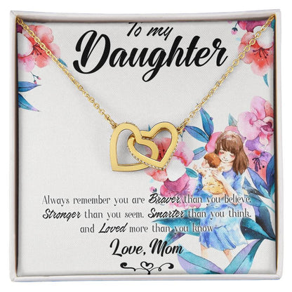 Necklace For Daughtergranddaughter Forever Love Necklace To My Daughter Necklaces From Mom Mother Dad Personalized To My Daughter Interlocking Hearts Necklace