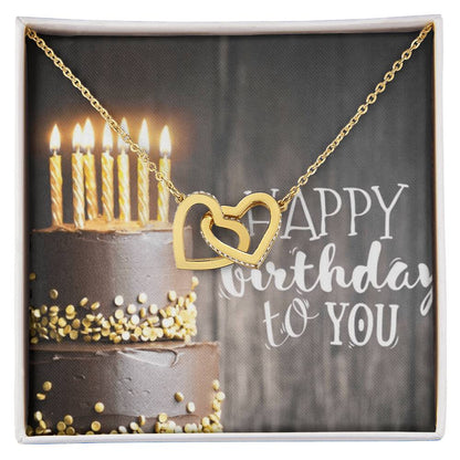 Happy Birthday Interlocking Hearts Necklace