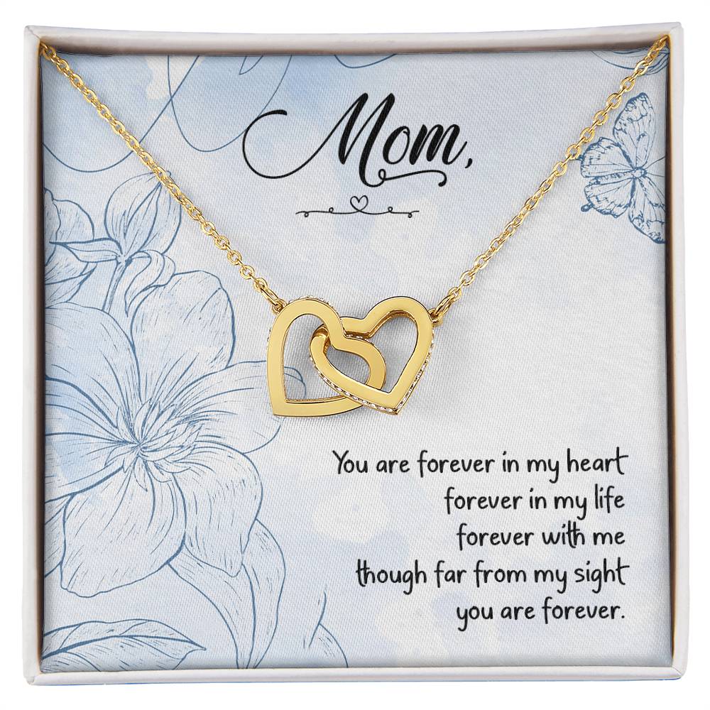 Mom - You Are Forever In My Heart Forever In My Life - Interlocking Heart Necklace Interlocking Hearts Necklace