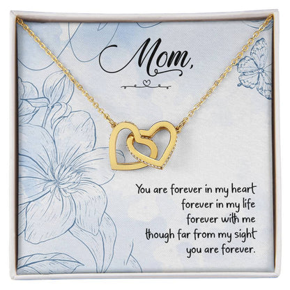 Mom - You Are Forever In My Heart Forever In My Life - Interlocking Heart Necklace Interlocking Hearts Necklace