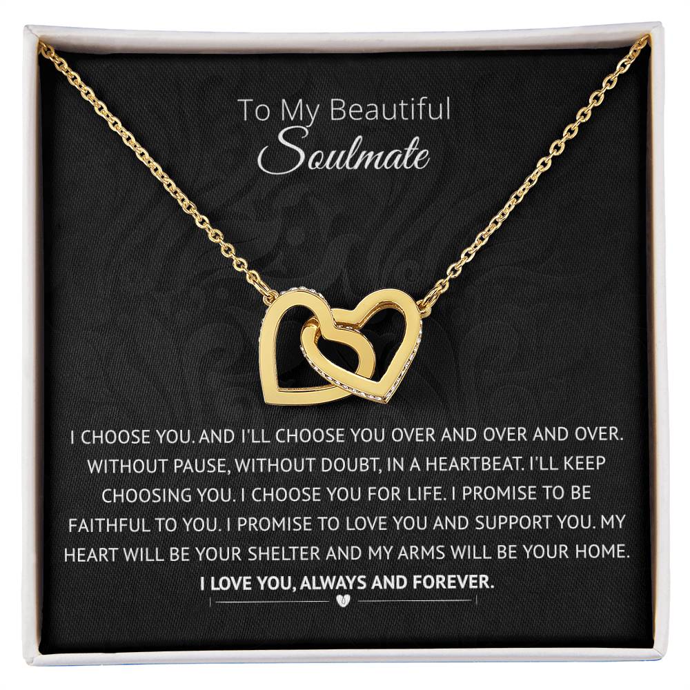 I Choose You For Life - Interlocked Hearts Necklace Interlocking Hearts Necklace