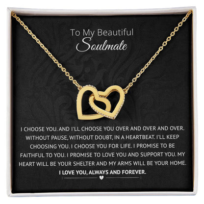 I Choose You For Life - Interlocked Hearts Necklace Interlocking Hearts Necklace