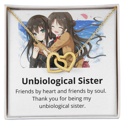 Unbiological Sister - Necklace Interlocking Hearts Necklace