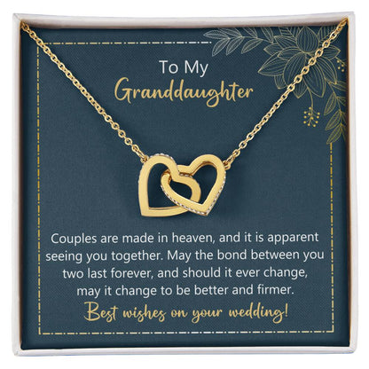 To My Granddaughter May The Bond Between You Two Last Forever Necklace Interlocking Hearts Necklace
