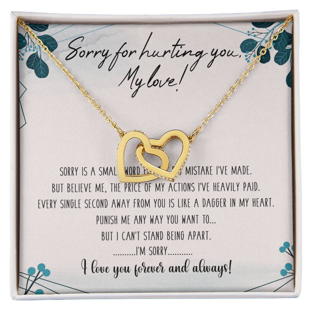 To My Love Interlocking Hearts Necklace Message Card