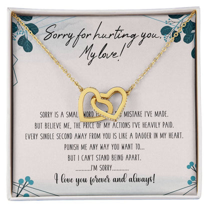 To My Love Interlocking Hearts Necklace Message Card