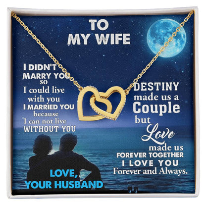 Heartto My Wife Necklace Anniversary Gift For Wife Birthday Gift For Wife Gift For Wife Necklace For Wife Gift For Wife Birthday Interlocking Hearts Necklace