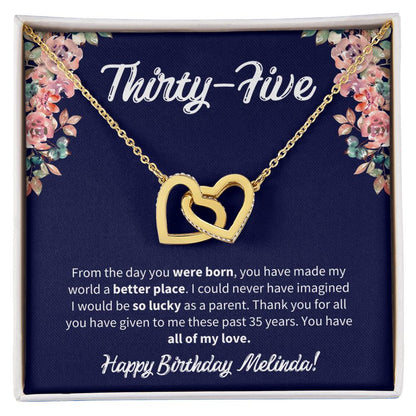 Thirty-Five Birthday All Of My Love Interlocked Hearts Necklace Interlocking Hearts Necklace