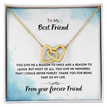 Best Friend Memories Necklace Interlocking Hearts Necklace