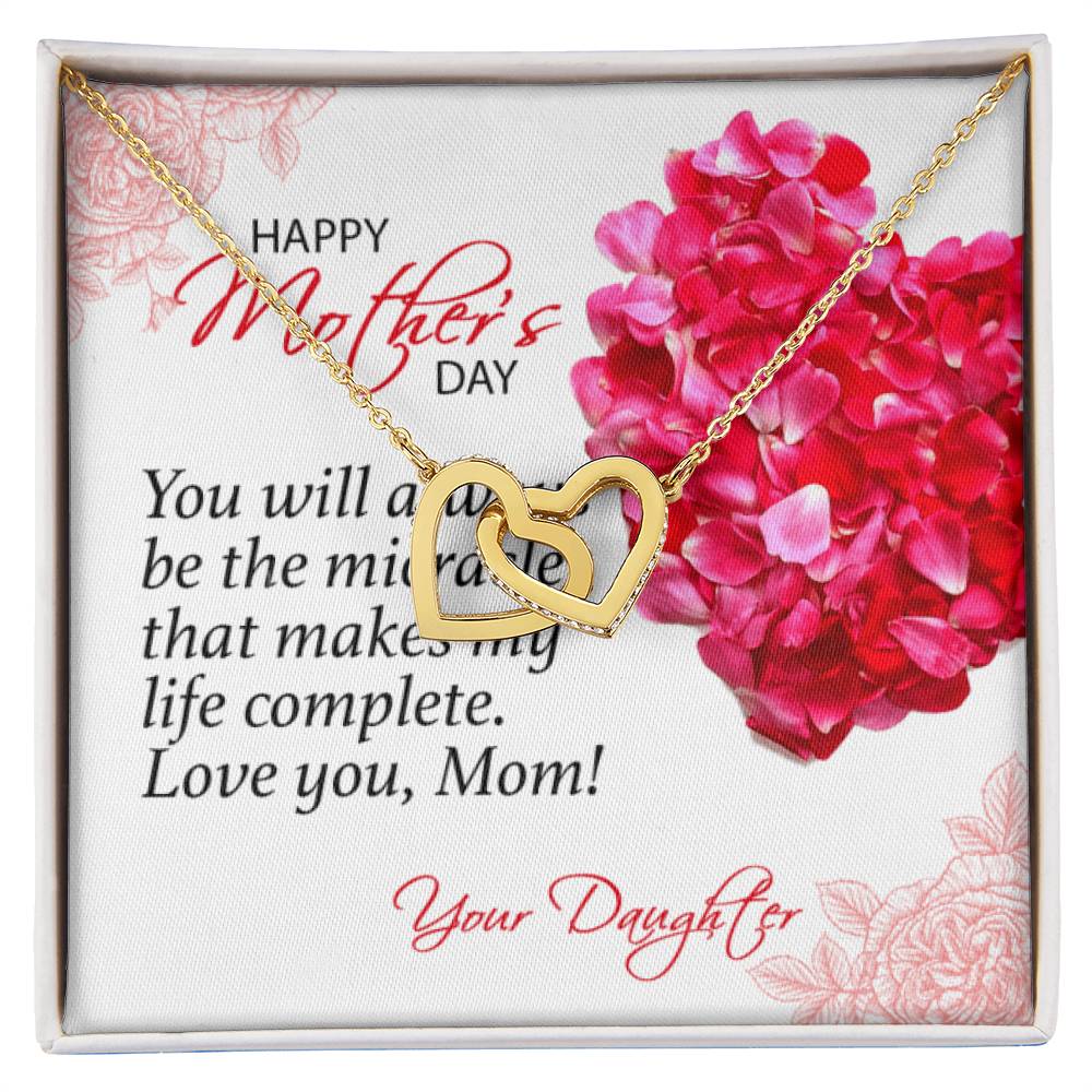 Gift For Mom - Make My Life Complete - The Interlocking Heart Necklace Interlocking Hearts Necklace