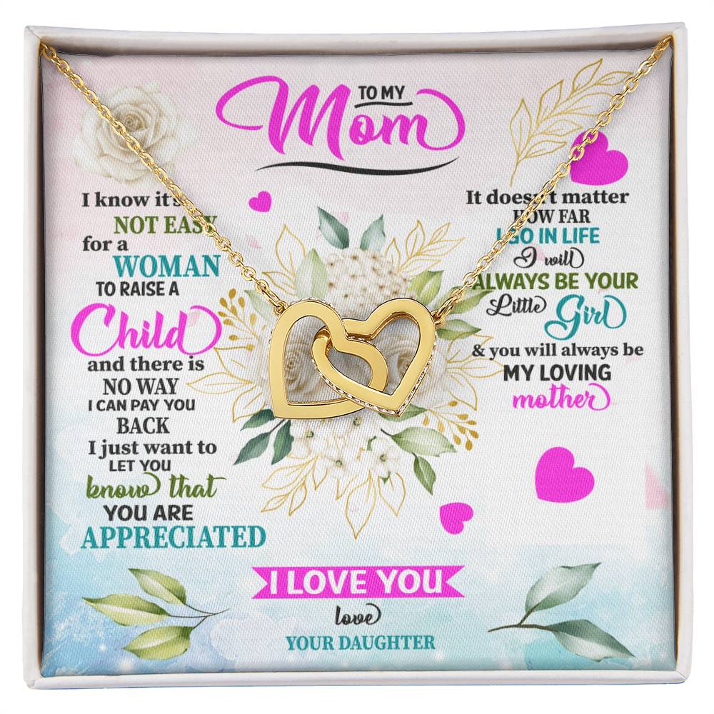 Mom Gift From Daughter - Interlocking Hearts Necklace
