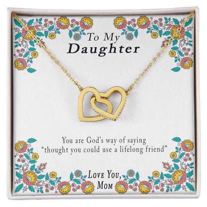 Mother-Daughter 'Your Are God'S Way' Necklace Interlocking Hearts Necklace