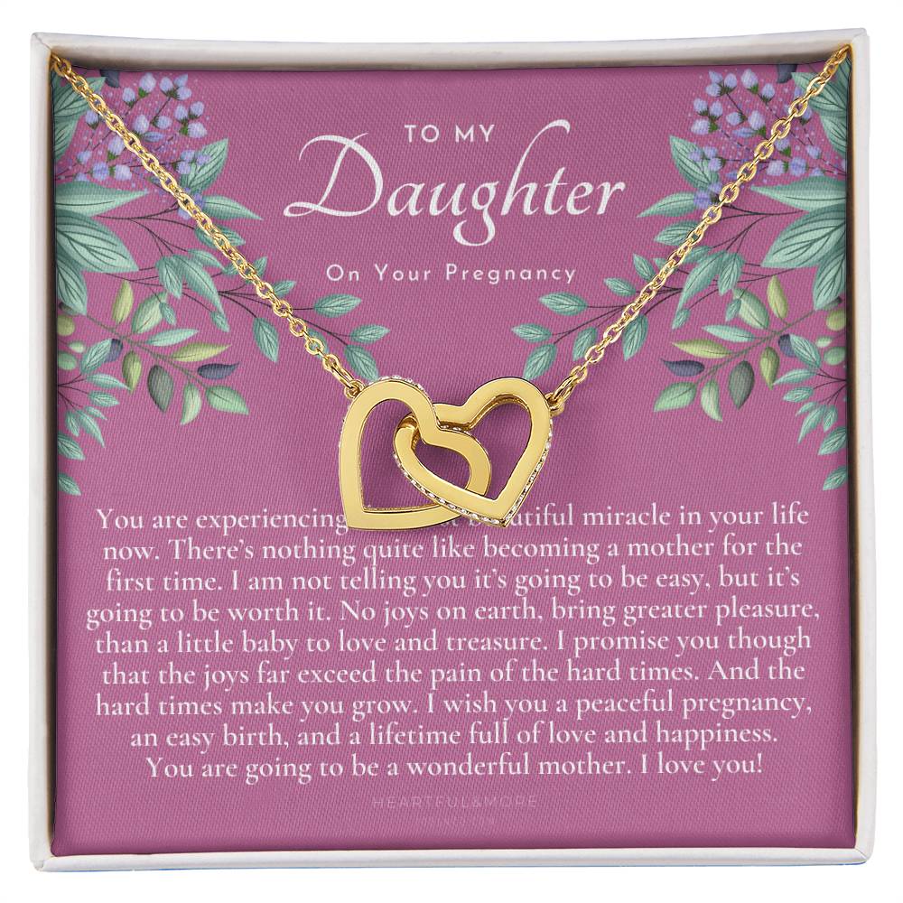 Pregnancy Gift For Daughter Baby Shower Gift Mom To Be Gift Expecting Mom Gift Pregnant Daughter Gift From Mom Interlocking Hearts Necklace