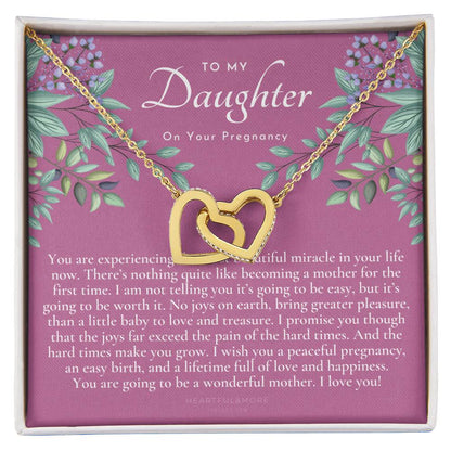 Pregnancy Gift For Daughter Baby Shower Gift Mom To Be Gift Expecting Mom Gift Pregnant Daughter Gift From Mom Interlocking Hearts Necklace