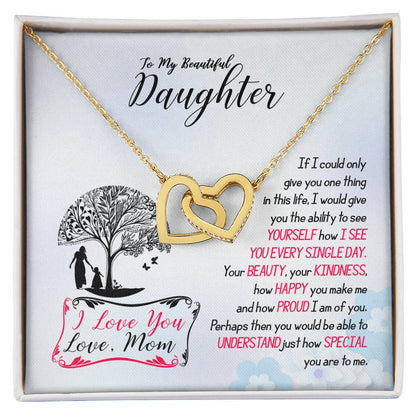 Gift From Mom To Daughter - Interlocking Hearts Necklace