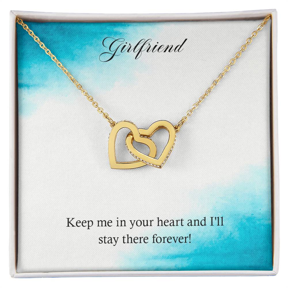 Girlfriend - Keep Me In Your Heart And I'Ll Stay There Forever - Interlocking Heart Necklace Interlocking Hearts Necklace