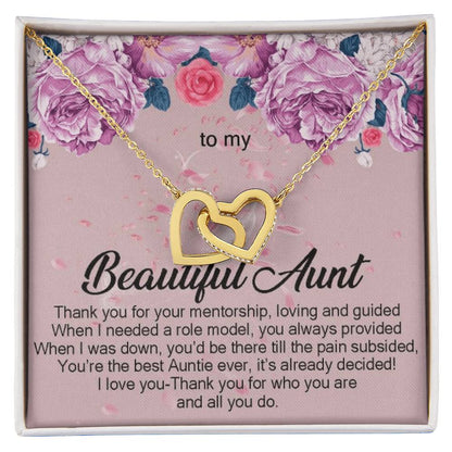 To My Beautiful Aunt Necklace Gift Auntie Interlocking Hearts Necklace Aunt Jewelry Aunt Appreciation Gift For Aunt Auntie Gift