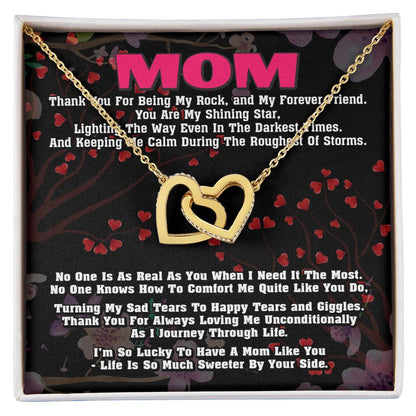 Gift For Mom- Interlocking Heart Necklace Interlocking Hearts Necklace