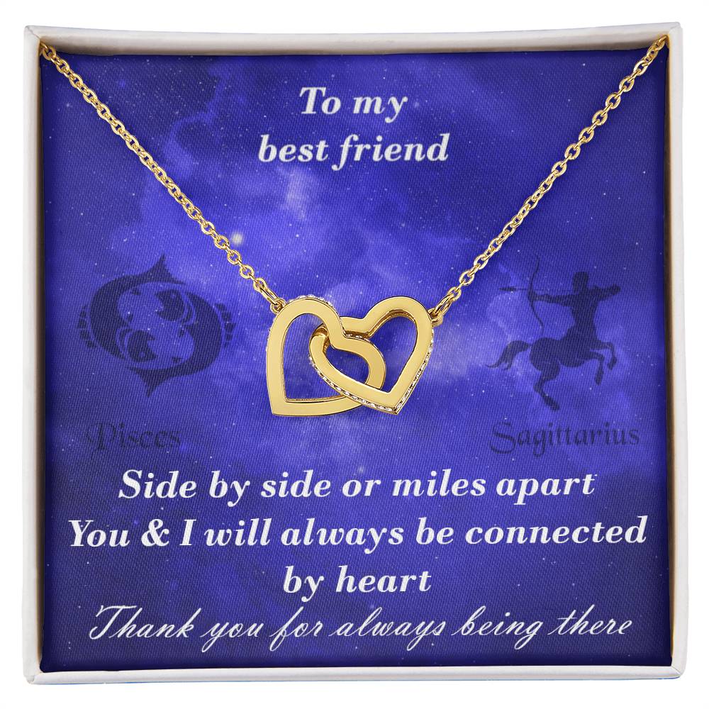 Pisces To Sagittarius Best Friend Interlocked Hearts Necklace Interlocking Hearts Necklace