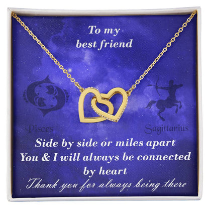Pisces To Sagittarius Best Friend Interlocked Hearts Necklace Interlocking Hearts Necklace