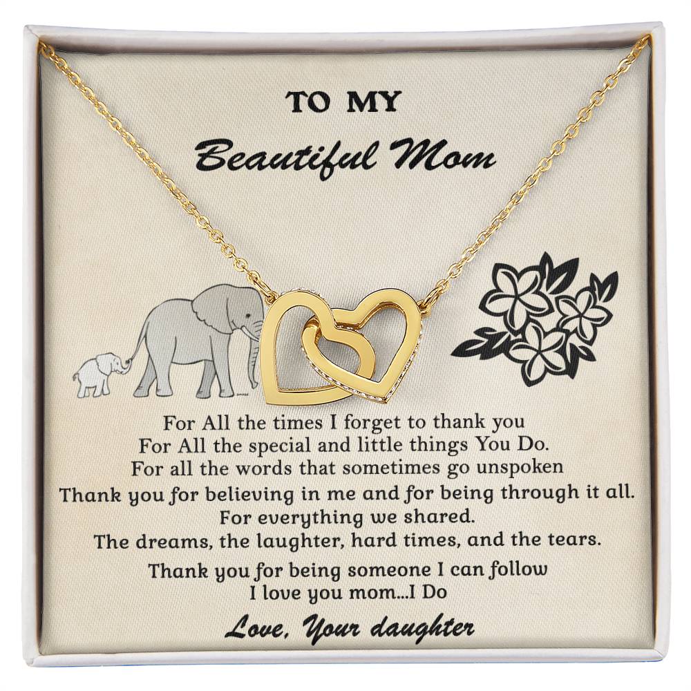 Gift For Mom - Someone I Can Follow - Interlocking Interlocking Hearts Necklace