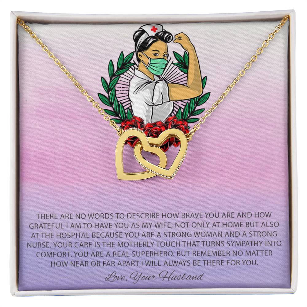 To My Beautiful Nurse Interlocking Hearts Necklace