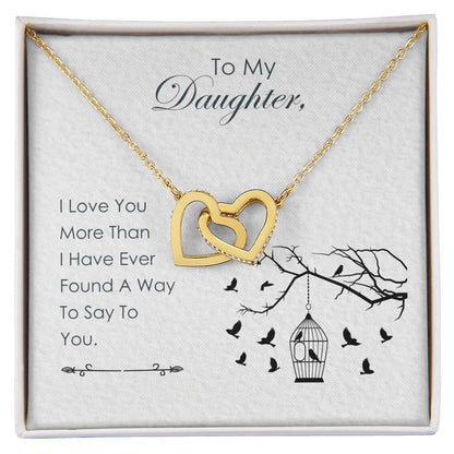 To My Daughter - Interlocking Hearts Necklace