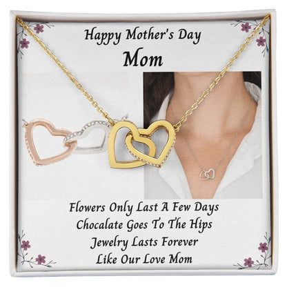 Happy Mothers Day Mom With Interlocked Hearts Necklace Interlocking Hearts Necklace