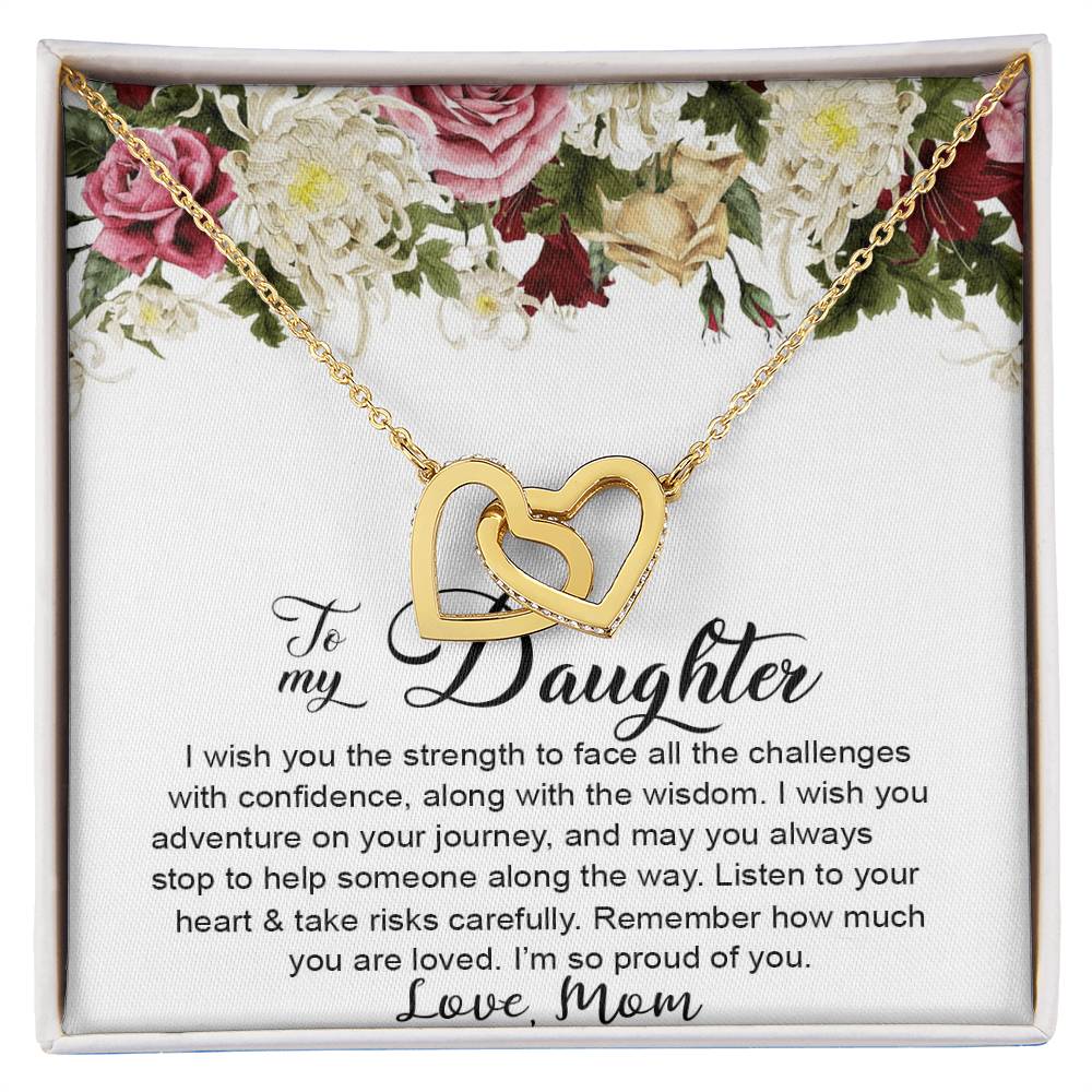 To My Daughter Necklace Gift Gift For Daughter From Mom Mother Daughter Interlocking Hearts Necklace Birthday Christmas Gift