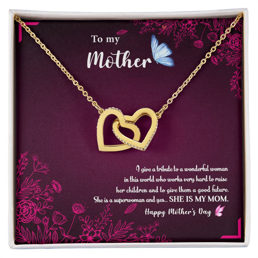 To My Mom Interlocking Hearts Necklace