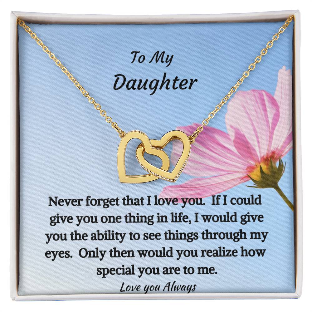 To My Daughter - Interlocking Hearts Necklace
