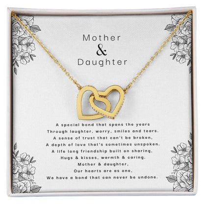 Mother & Daughter - An Unbreakable Bond Interlocking Hearts Necklace