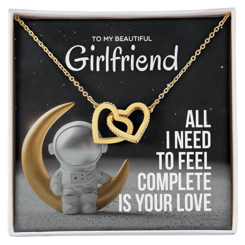 All I Need Is Your Love -Two Hearts Necklace Interlocking Hearts Necklace