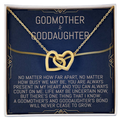 Godmother & Goddaughter Interlocking Hearts Necklace