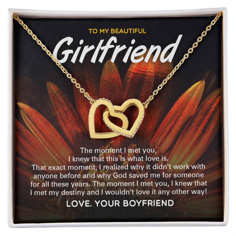 God Saved Me For You - Two Hearts Necklace For Girlfriend Interlocking Hearts Necklace